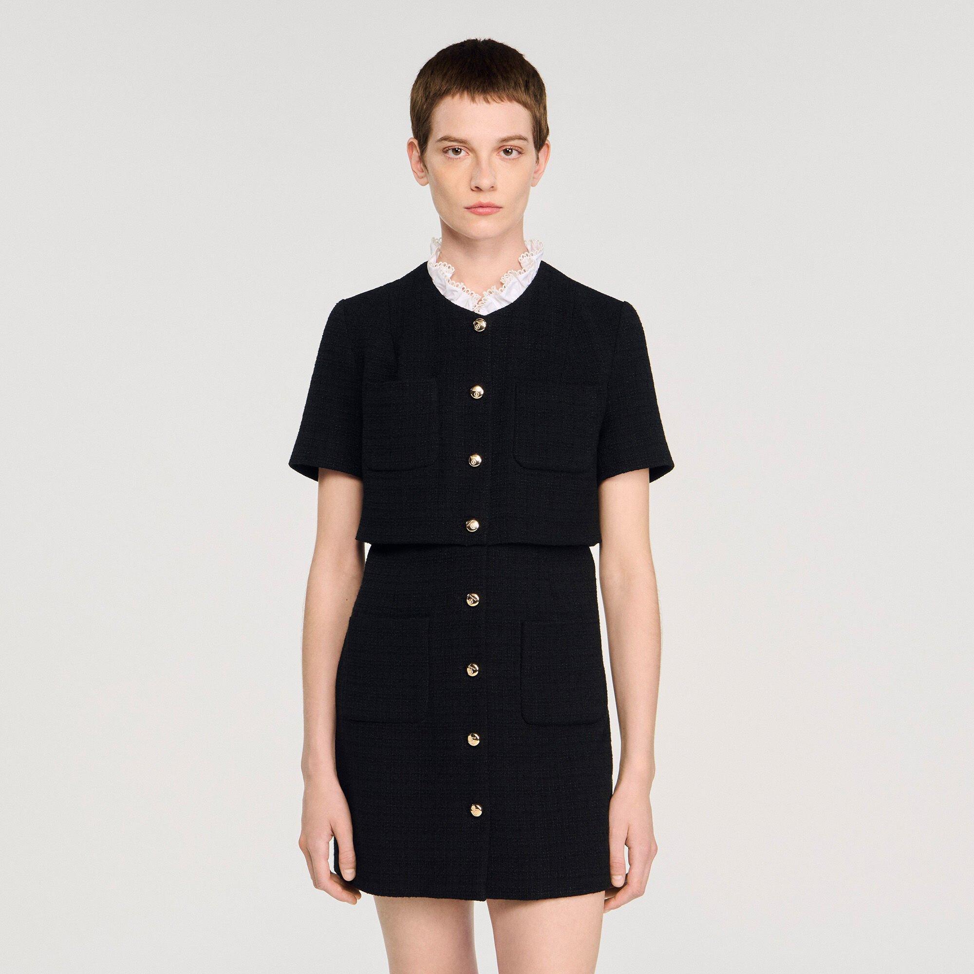 MINI DRESS WITH DETACHABLE COLLAR - 4