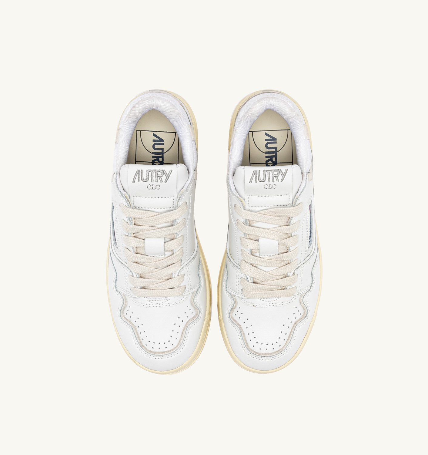 CLC LOW SNEAKERS IN WHITE LEATHER AND SUEDE - 5