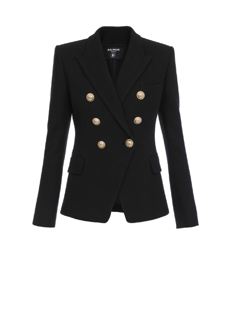 Cotton piqué double-buttoned jacket 1