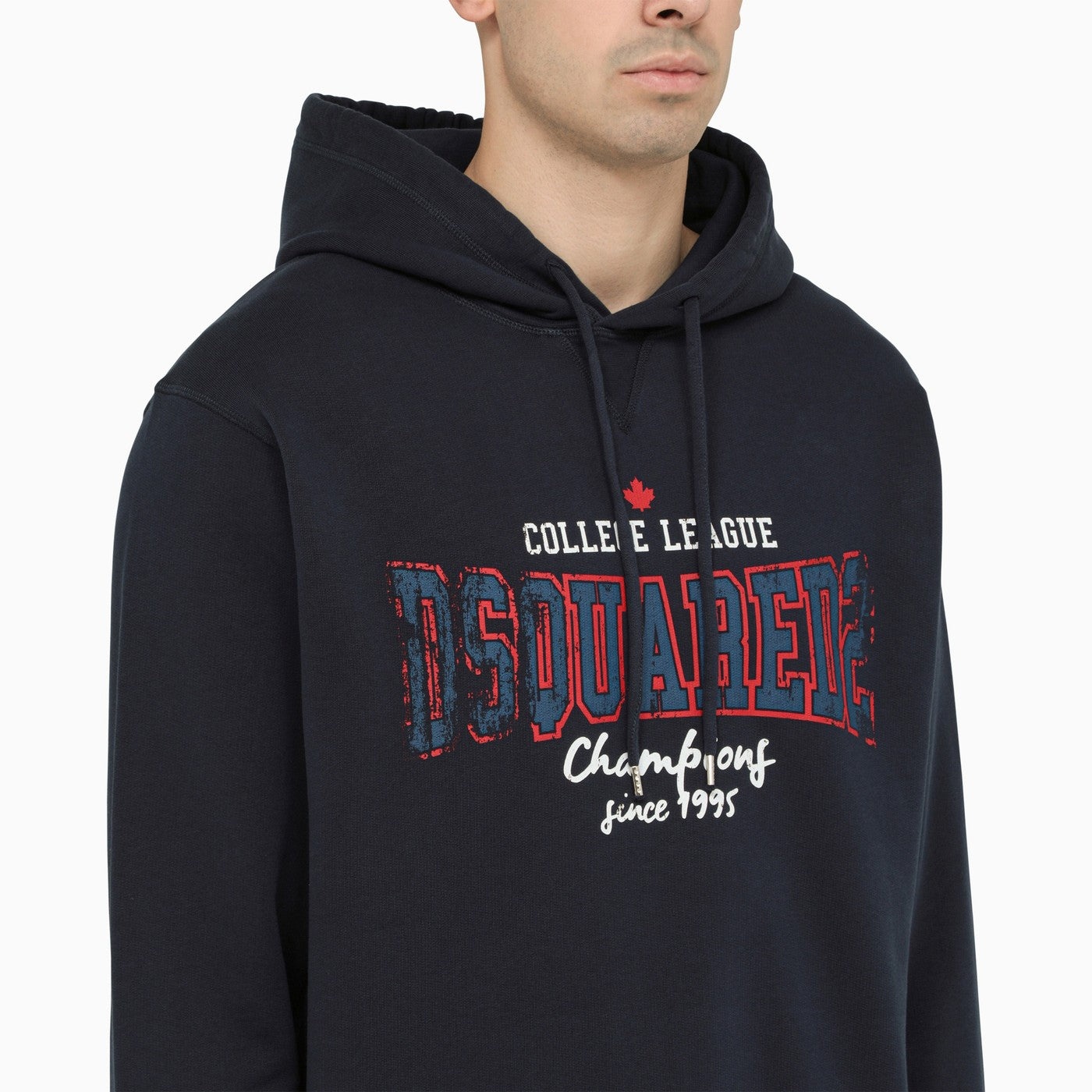 Dsquared2 Dark Blue Cotton Hooded Sweatshirt With Print - 4