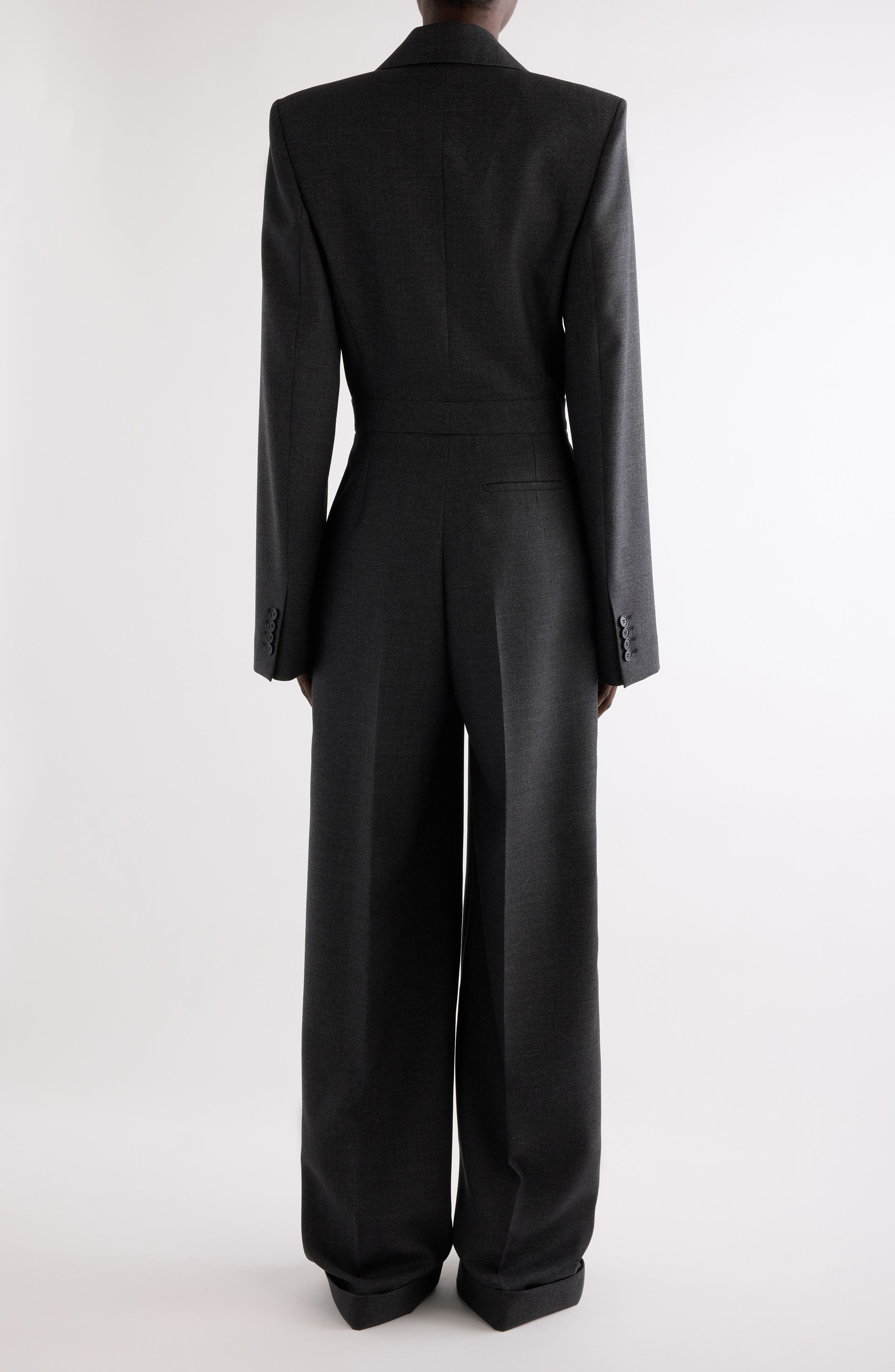 Givenchy Long Sleeve Silk Jumpsuit in Grey Mix at Nordstrom - 3