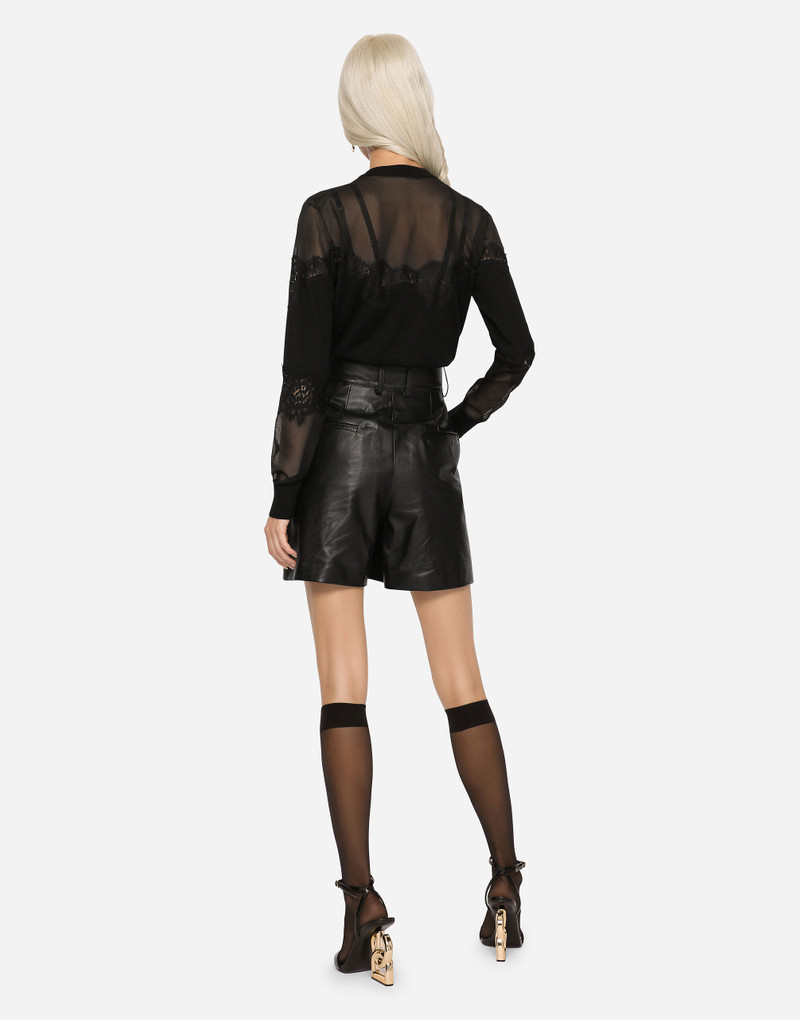 Cashmere, tulle and silk cardigan with lace 5