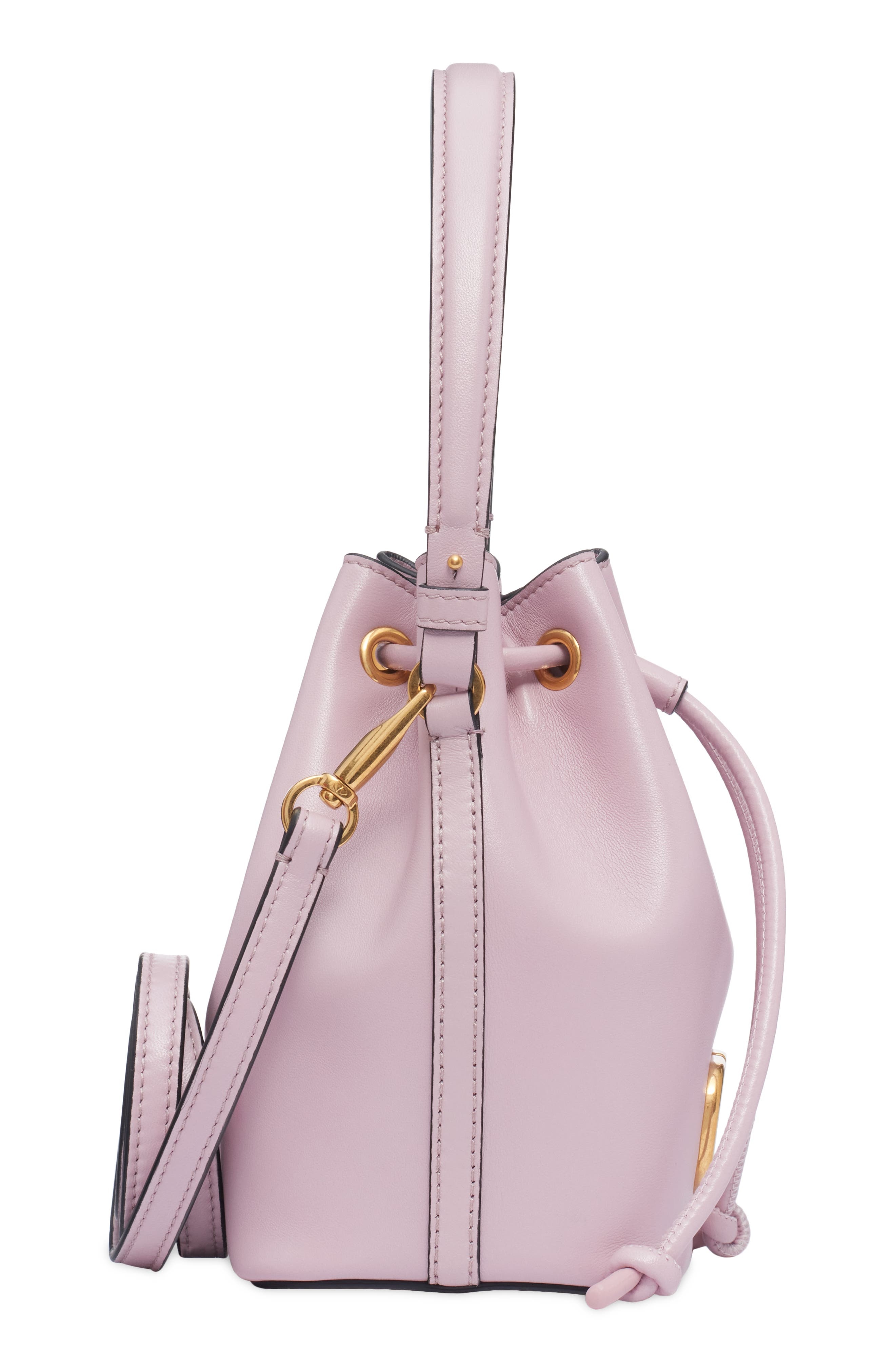 Mini VLOGO Signature Leather Bucket Bag - 6