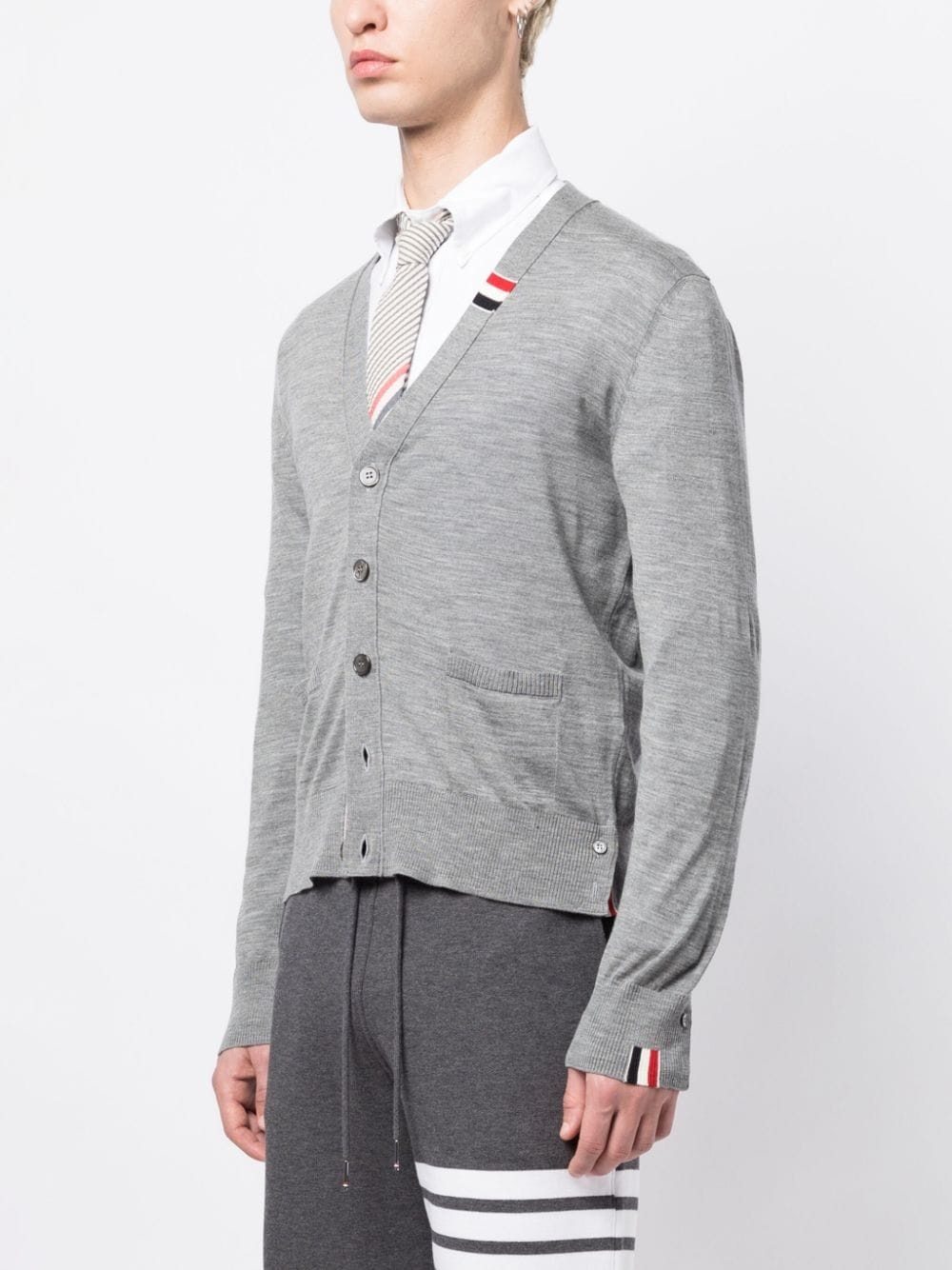 RWB-stripe wool-blend cardigan - 3
