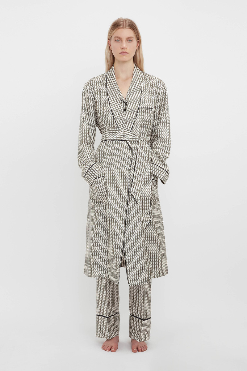 Pyjama Robe In VB House Monogram Jacquard 3