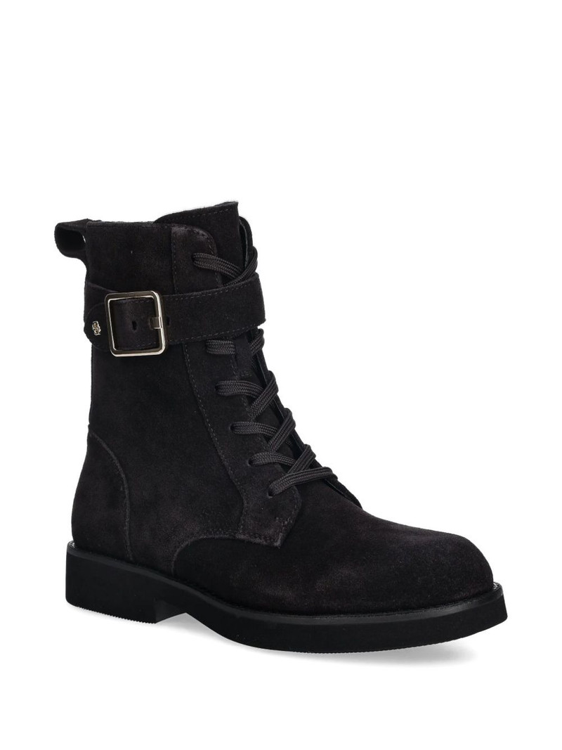 BOSS buckle lace-up combat boots outlook