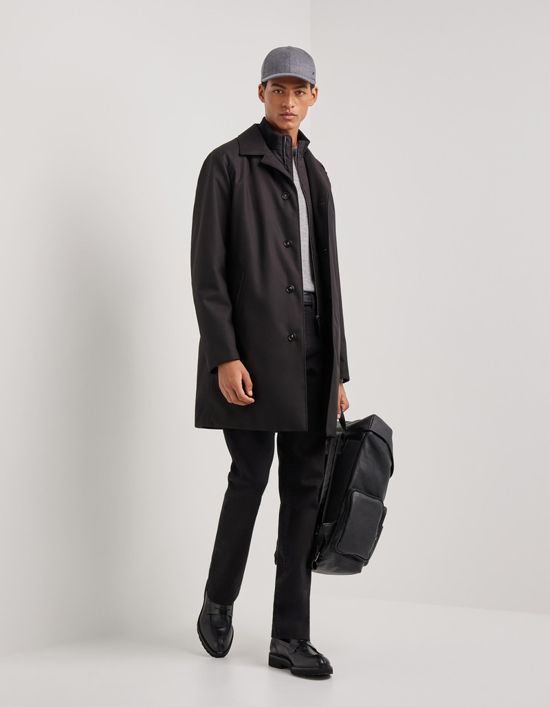 Canali BLACK TECHNICAL FABRIC CAR COAT WITH REMOVABLE DICKIE outlook