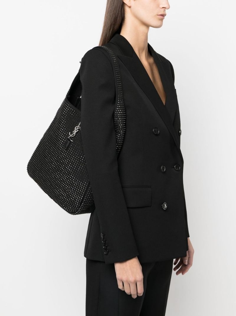 YSL-plaque studded shoulder bag - 2