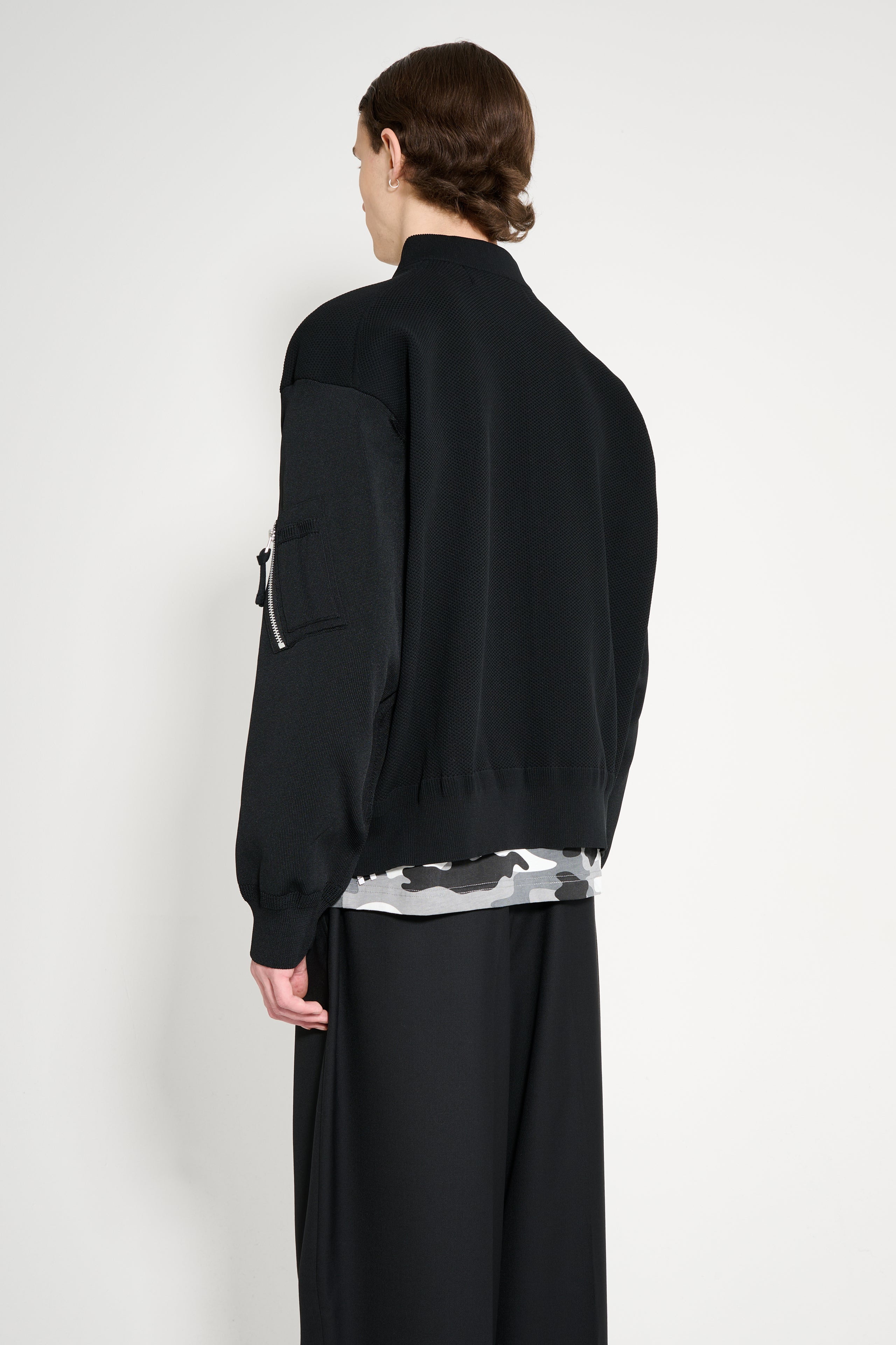 COMME DES GARÇONS HOMME POLYESTER BOMBER JACKET BLACK - 4