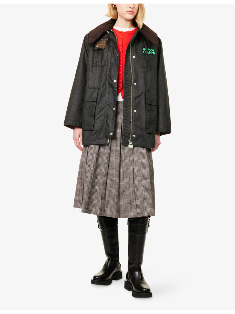 Barbour Barbour x Ganni Hooded Waxed Duffle Cotton Jacket outlook