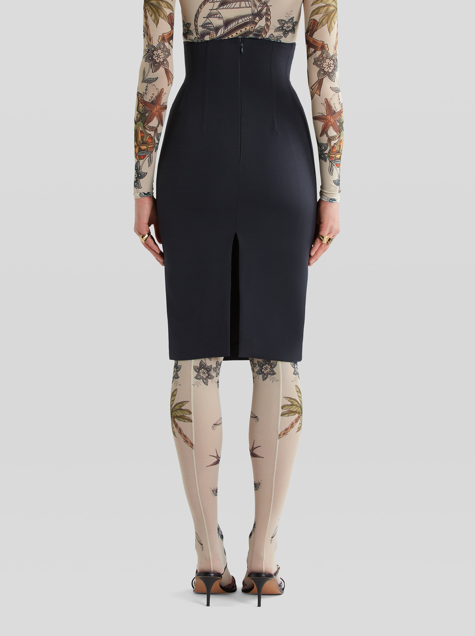 HIGH WAIST MIDI SKIRT - 4