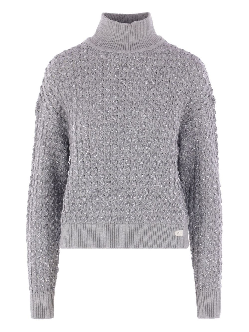 sequin-embellished high-neck sweater 1
