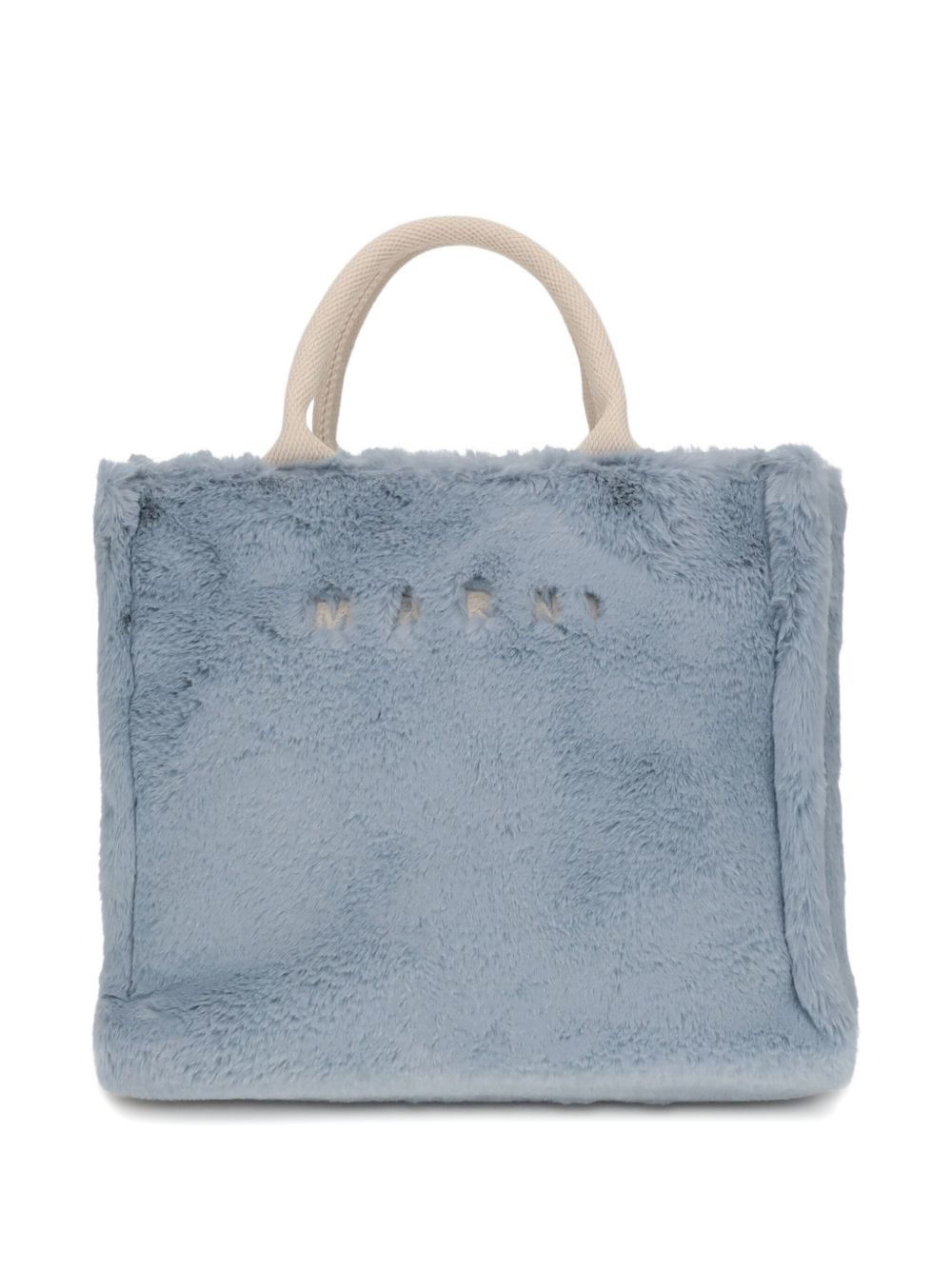 fur-trimmed tote bag - 2