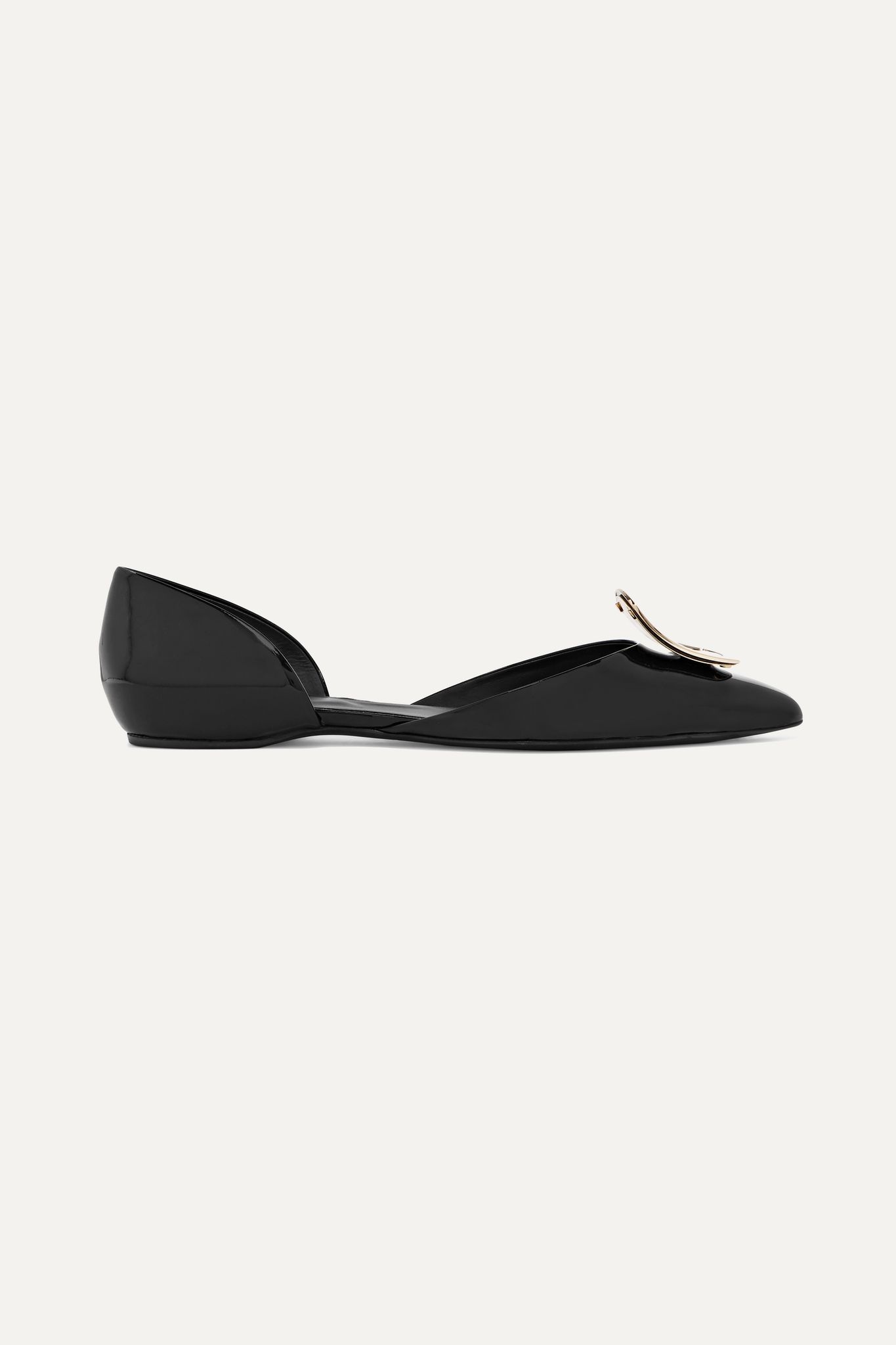 Dorsay patent-leather point-toe flats - 1