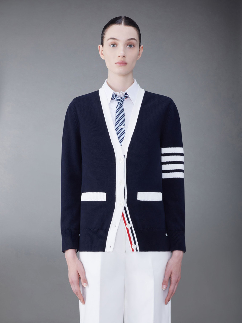 Cotton 4-Bar Hector V-Neck Cardigan 1