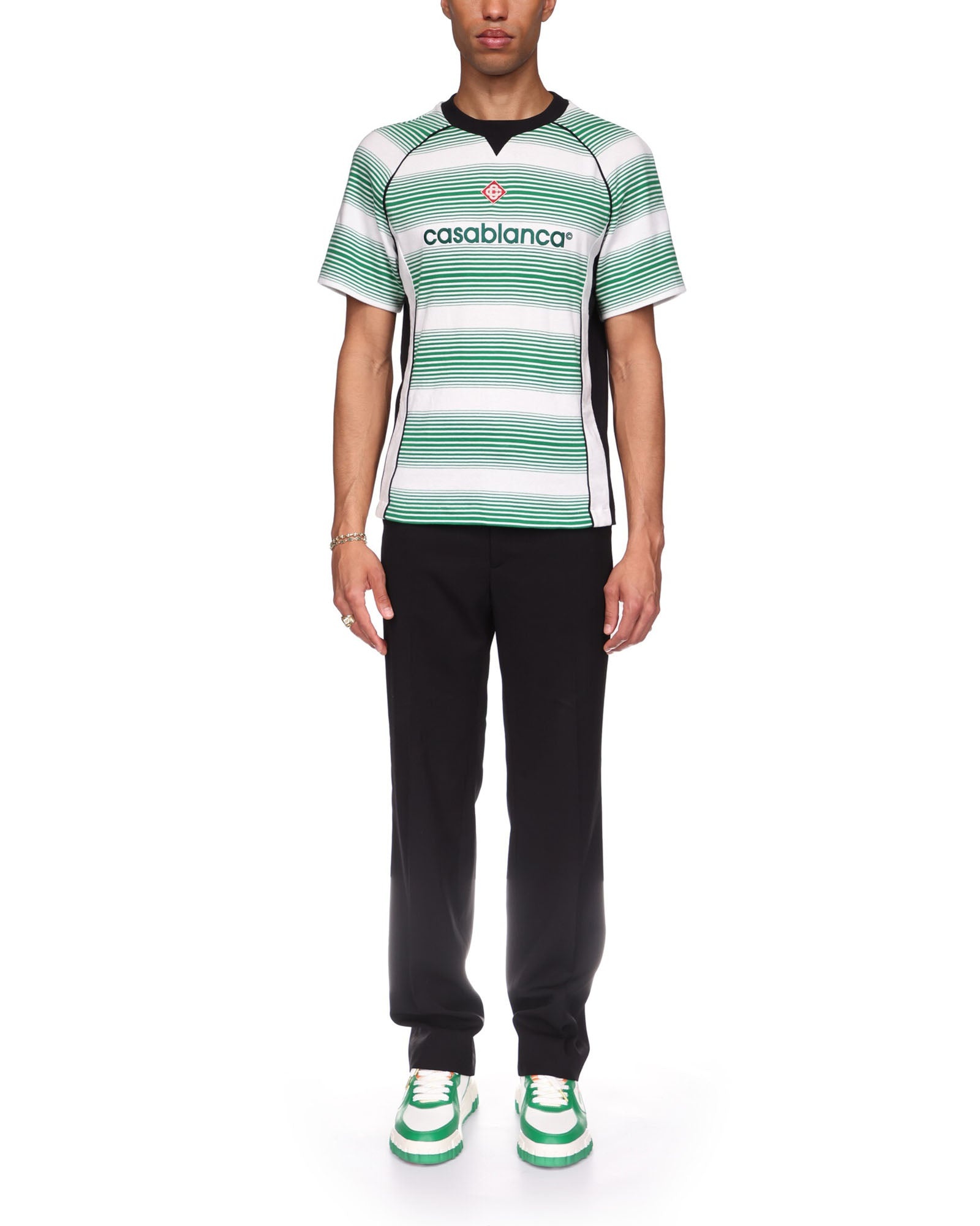 Gradient Stripe Panelled Football T-Shirt - 2