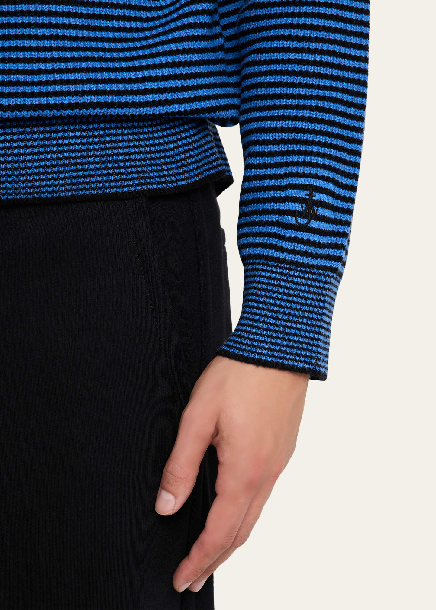 Men's Stripe Half-Zip Turtleneck Sweater - 5