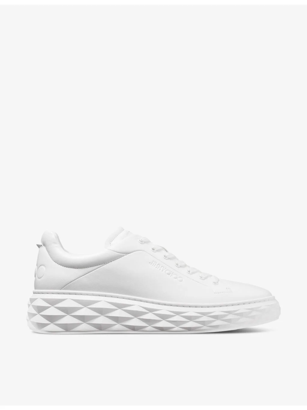 Diamond Maxi logo-embossed leather low-top trainers - 1