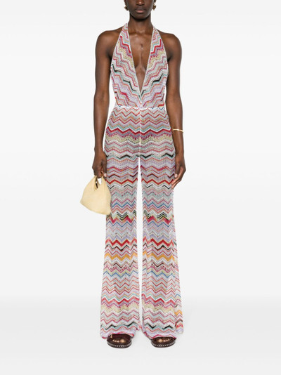 Missoni zigzag-woven flared jumpsuit outlook