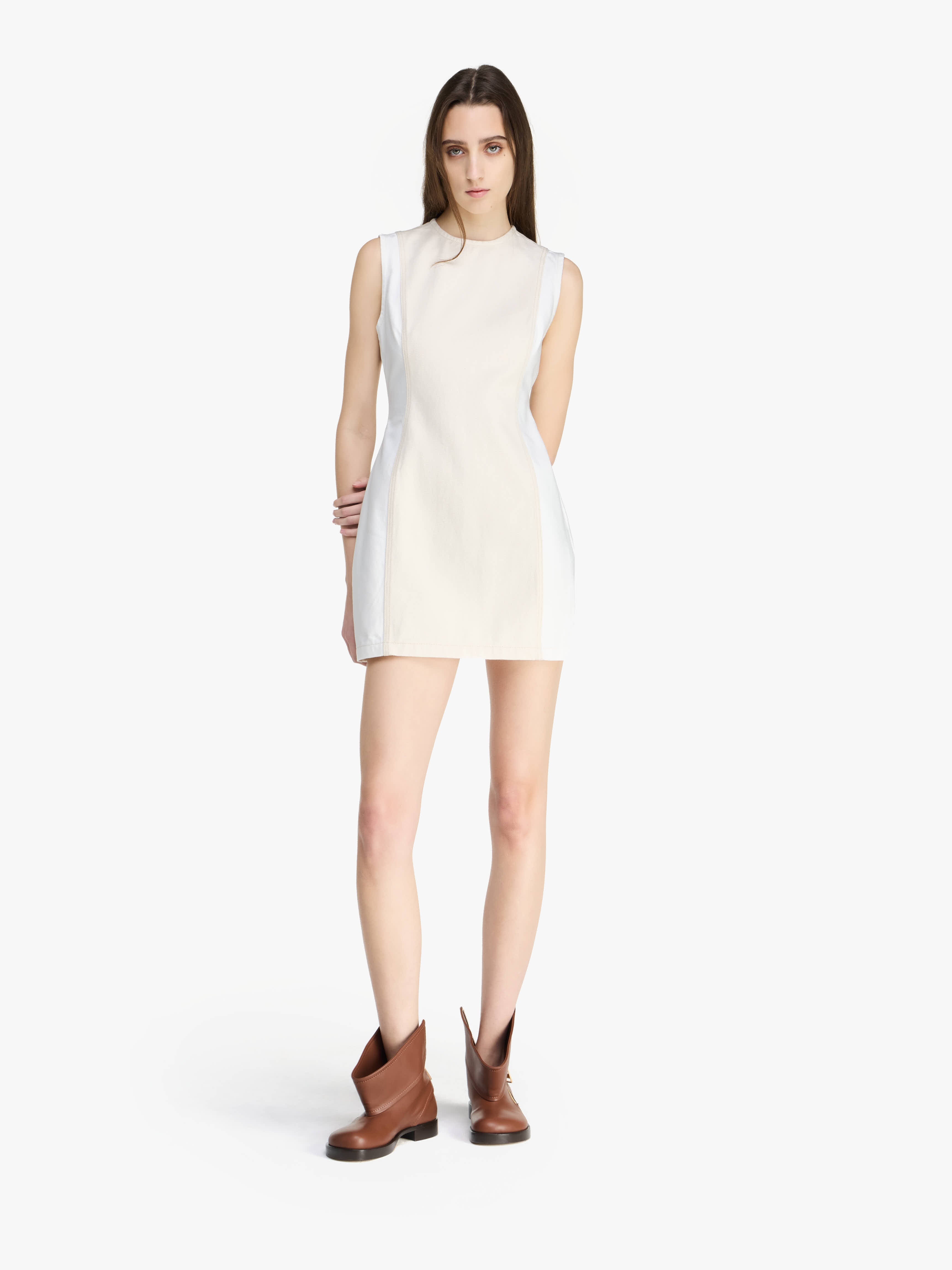 DENIM TWILL MINI SHIFT DRESS - 2