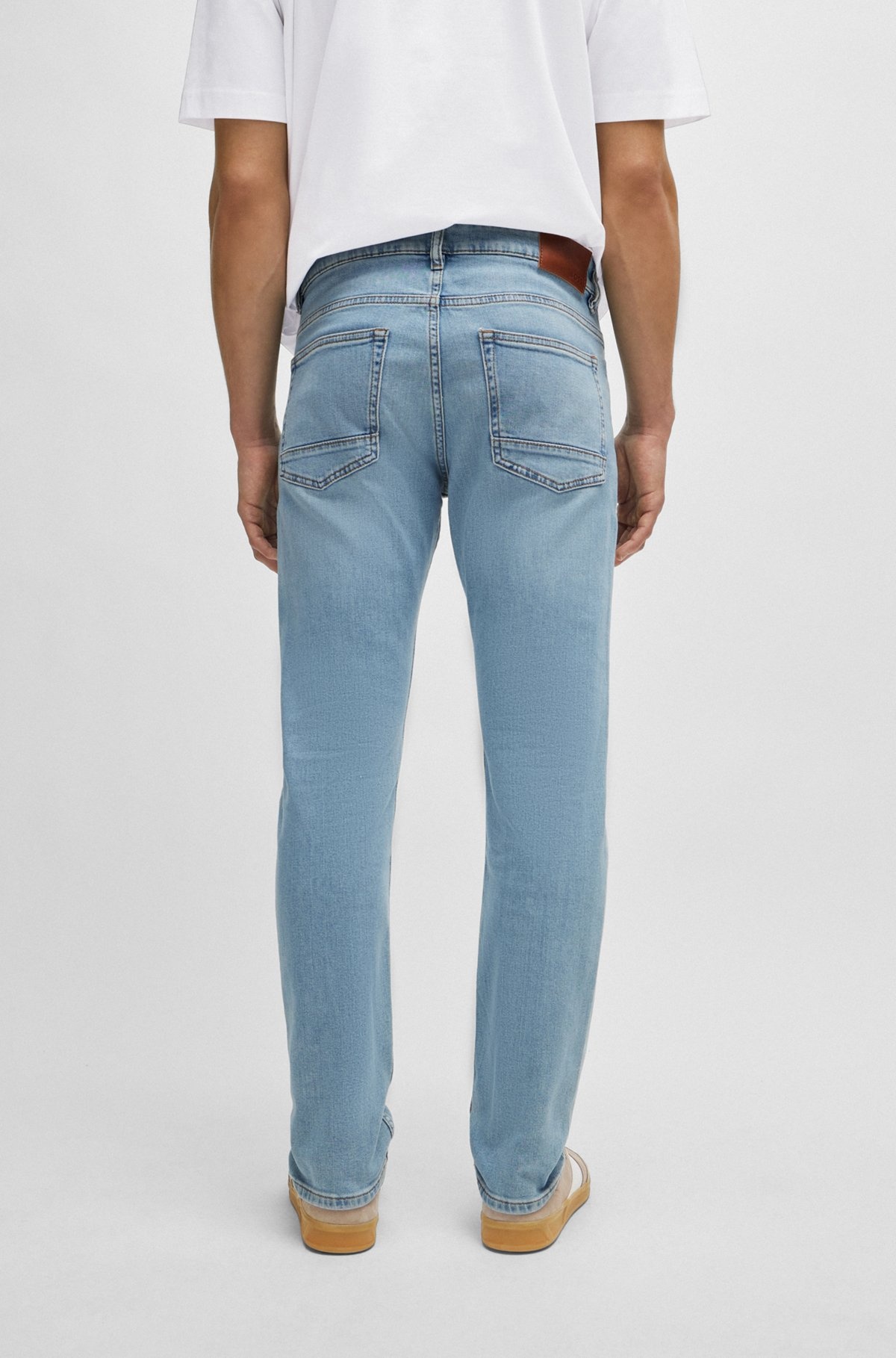 SLIM-FIT JEANS IN BRIGHT-BLUE COMFORT-STRETCH DENIM - 4