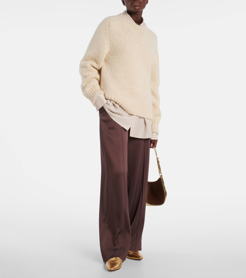 SIMKHAI Kyra high-rise satin wide-leg pants outlook