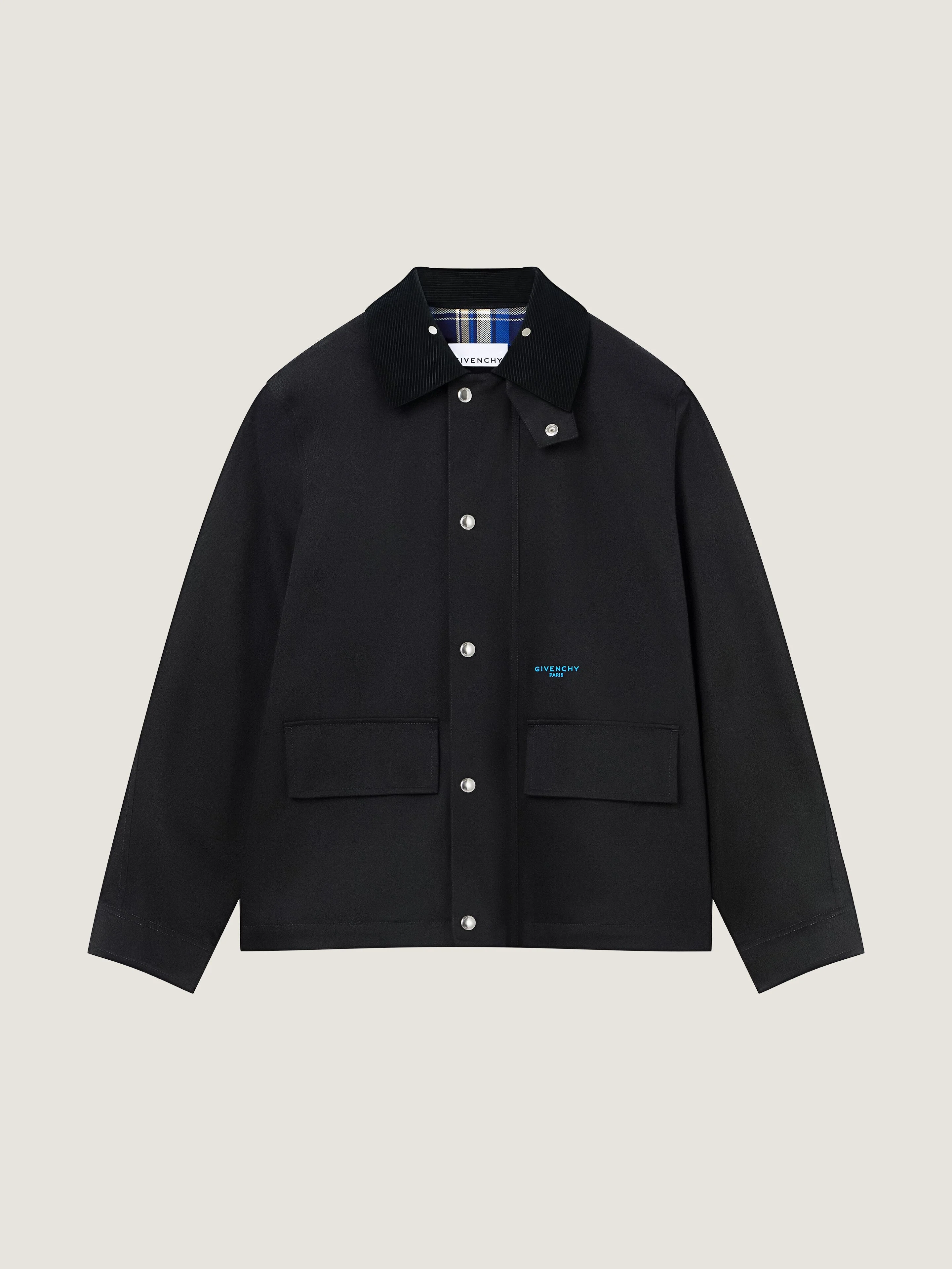FIELD JACKET IN COTTON WITH A CHECKED LINING - 1