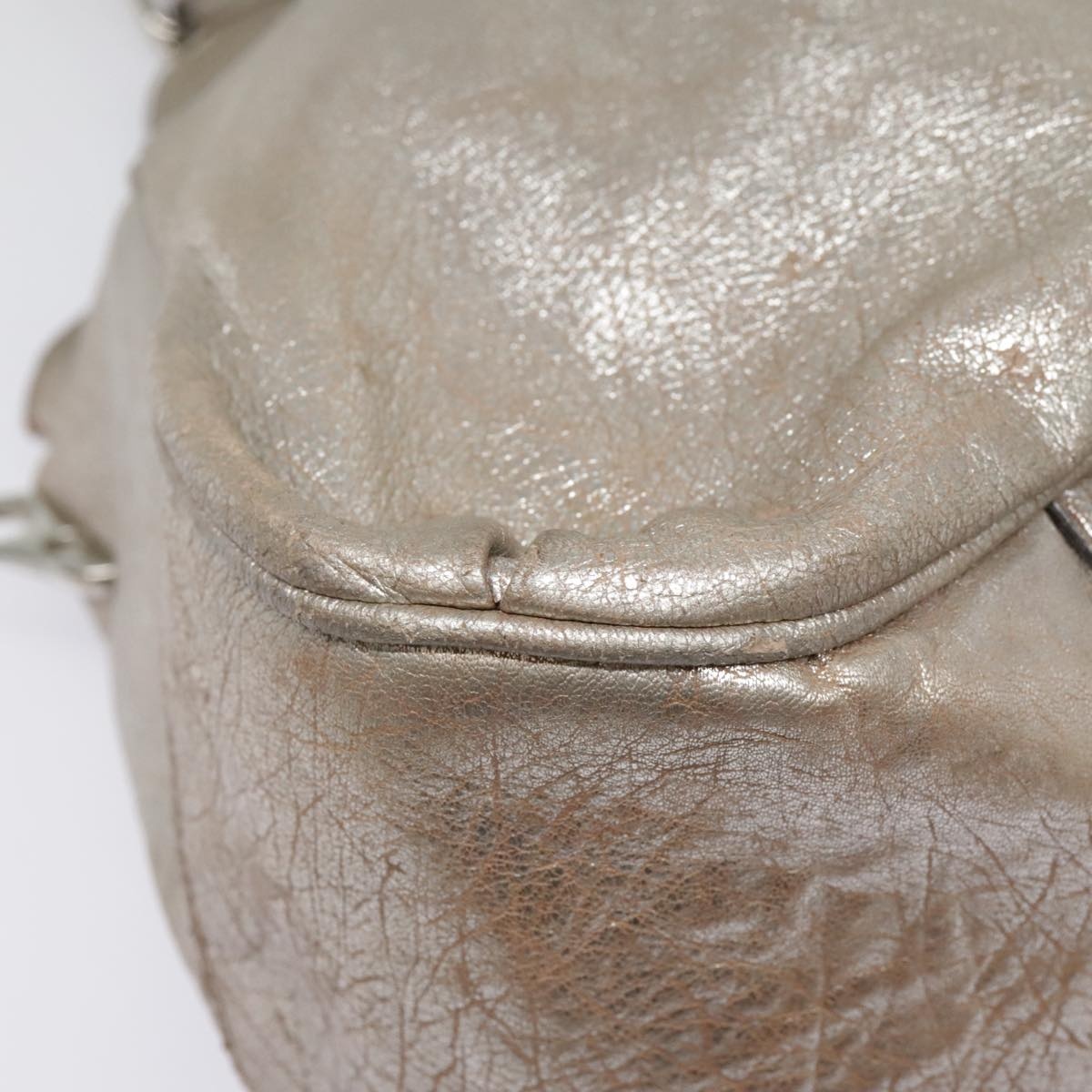 CELINE Hand Bag Leather Silver - 10