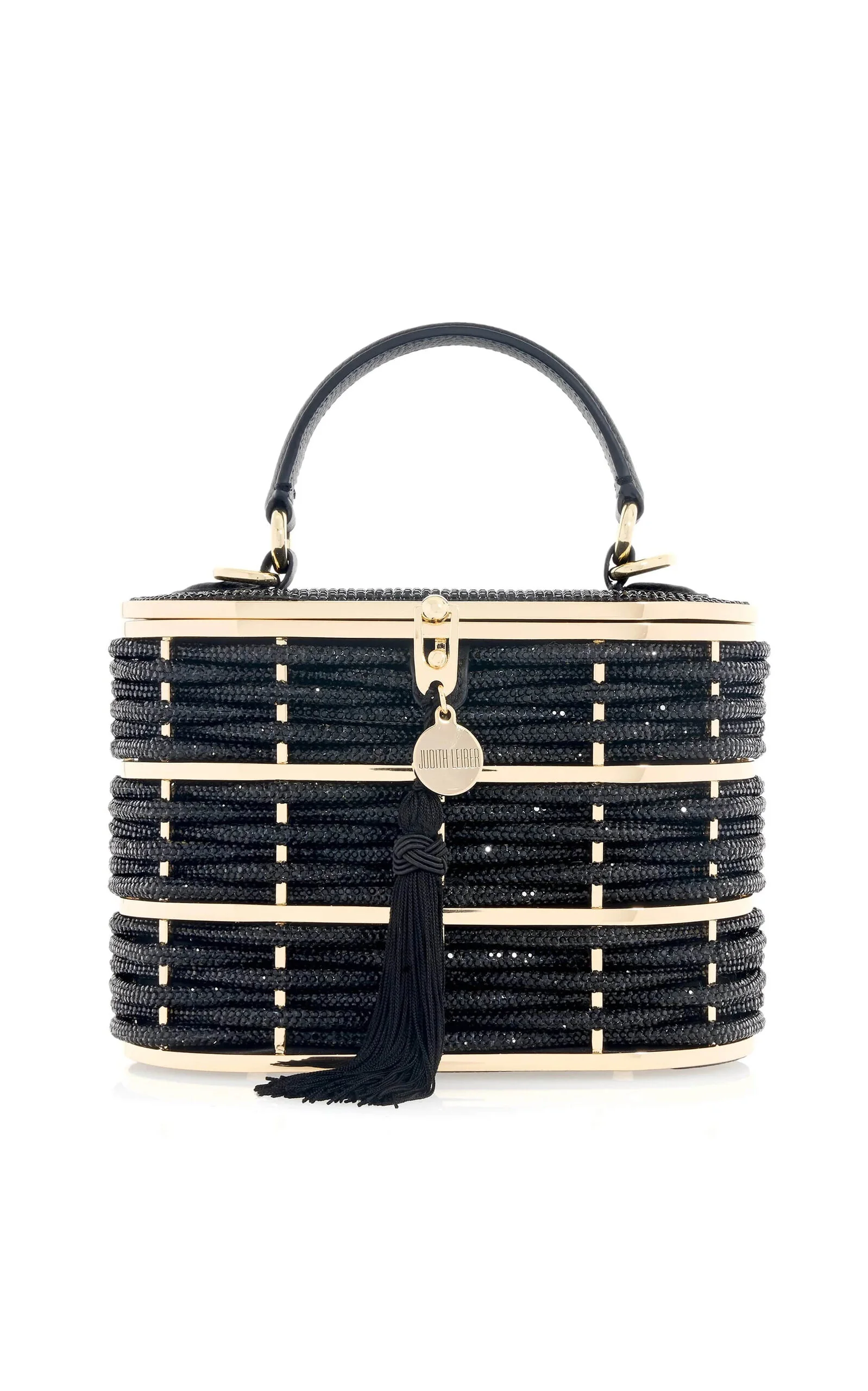 Willow Crystal Woven Top Handle Clutch black - 1