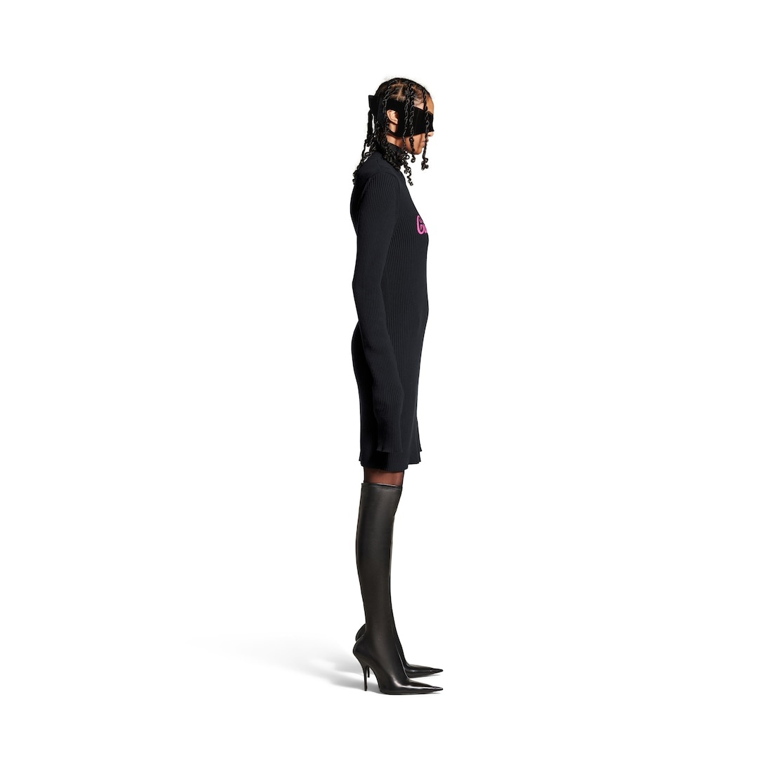 Women's Ciao Bello Long Fitted Turtleneck in Black - 4