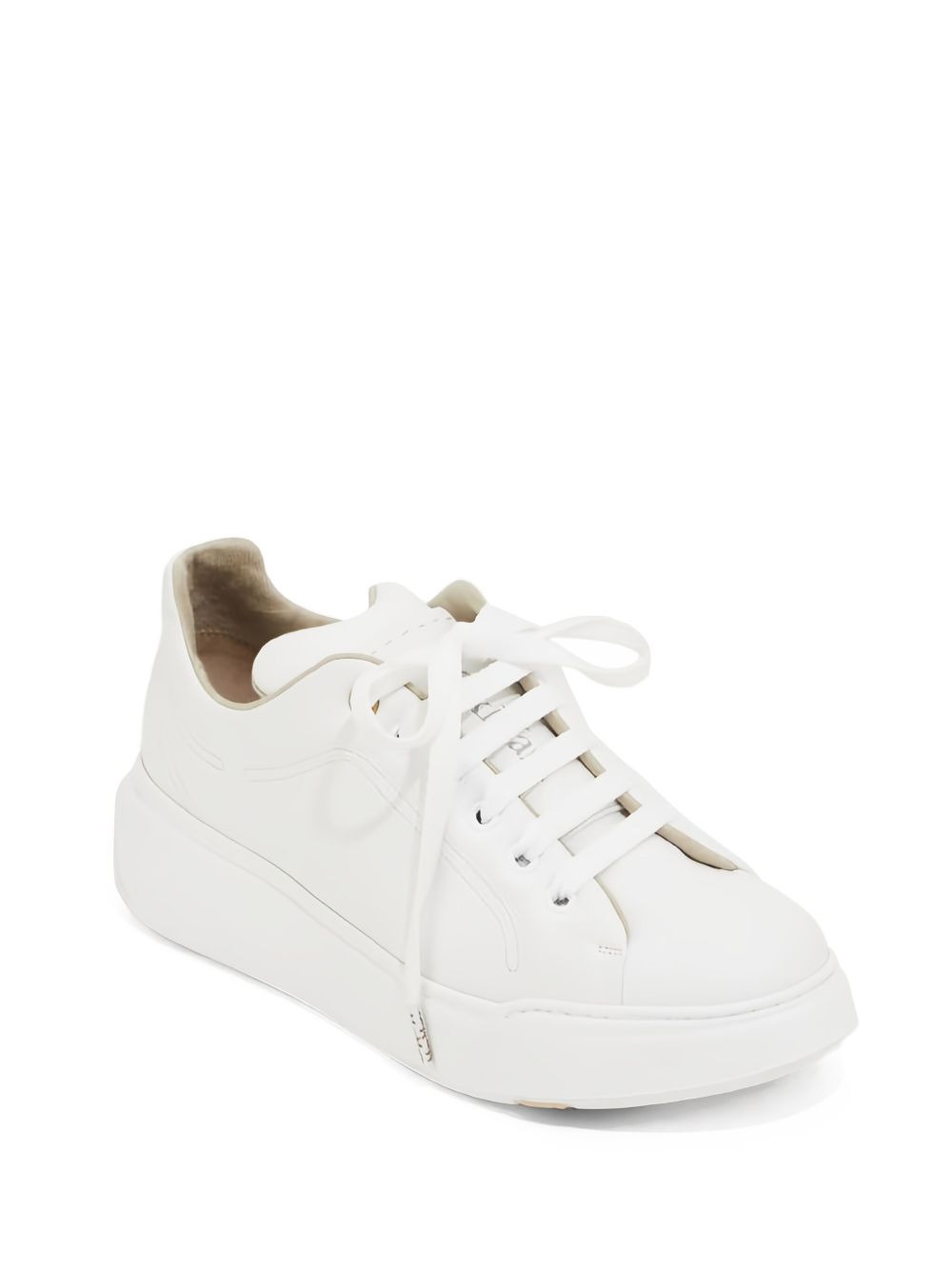 leather lace-up sneakers - 2