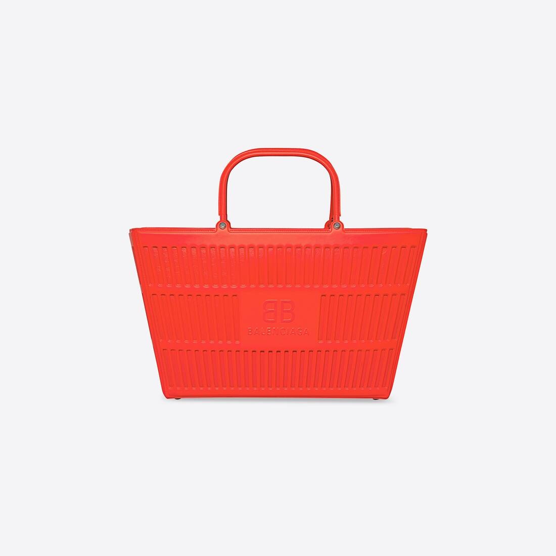 Mag Large Basket Bag In Thermoformed Smooth Calfskin in Red - 2