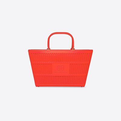 BALENCIAGA Mag Large Basket Bag In Thermoformed Smooth Calfskin in Red outlook