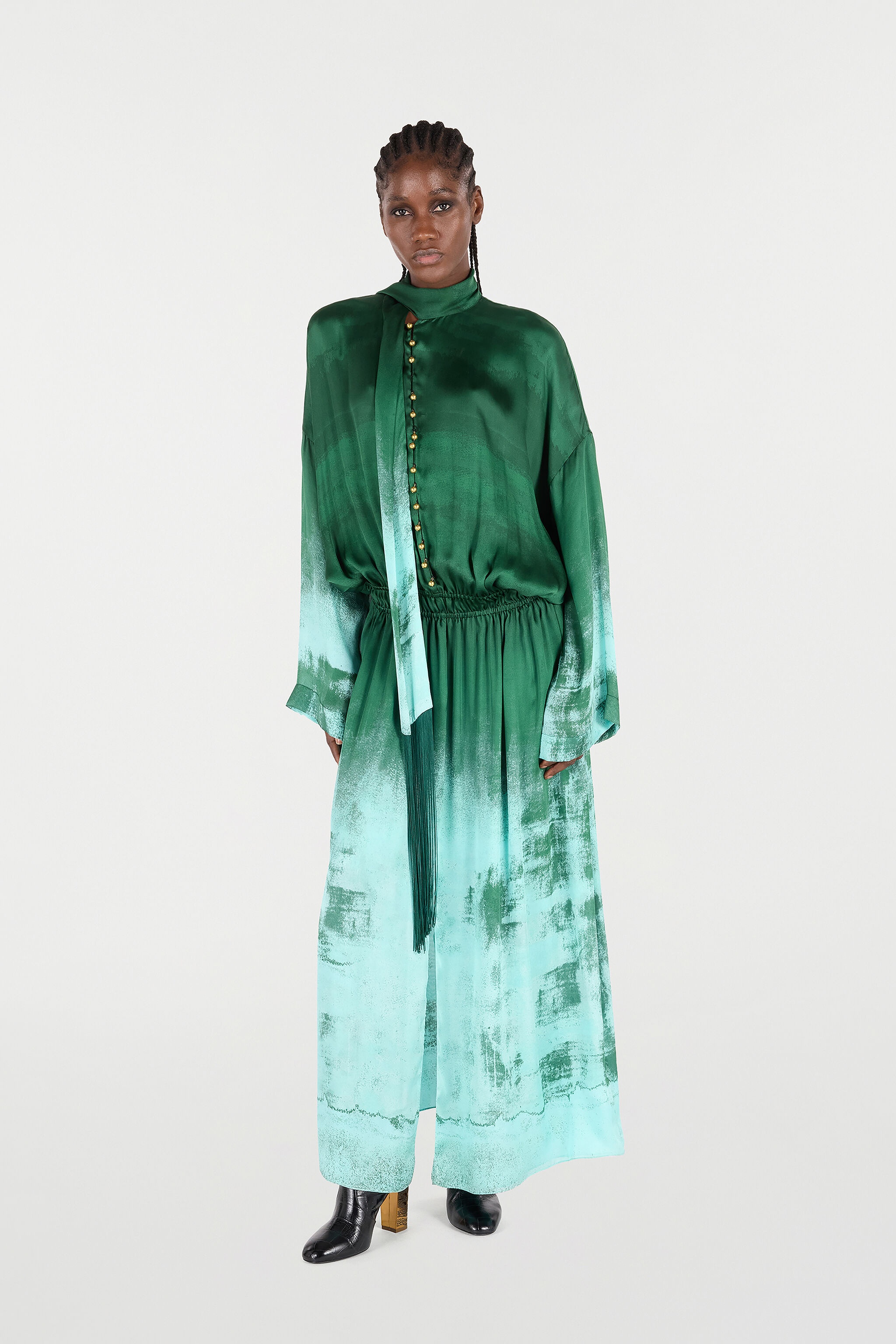 Shirt Dress in Pure Silk - 2