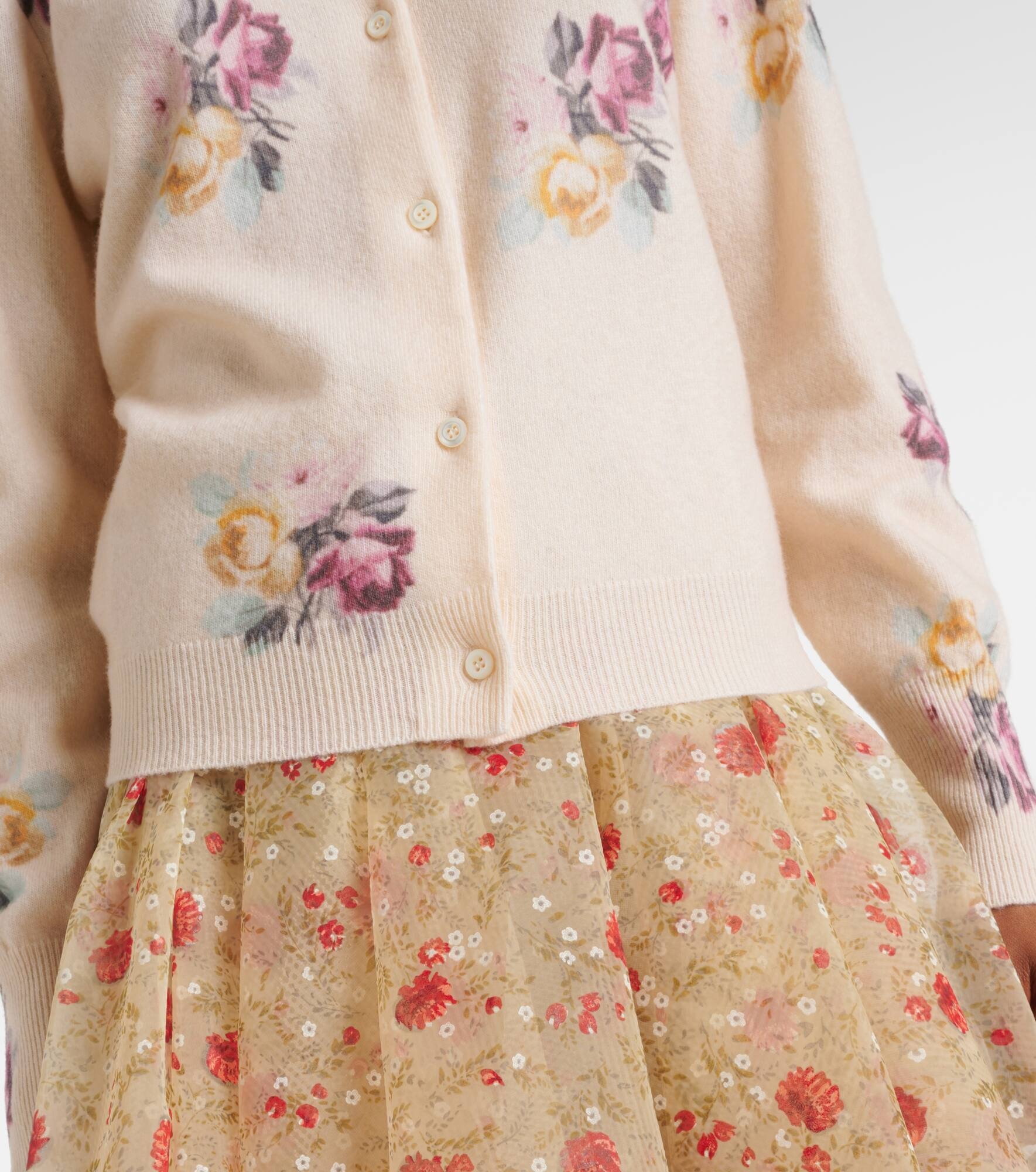Floral virgin wool cardigan - 5