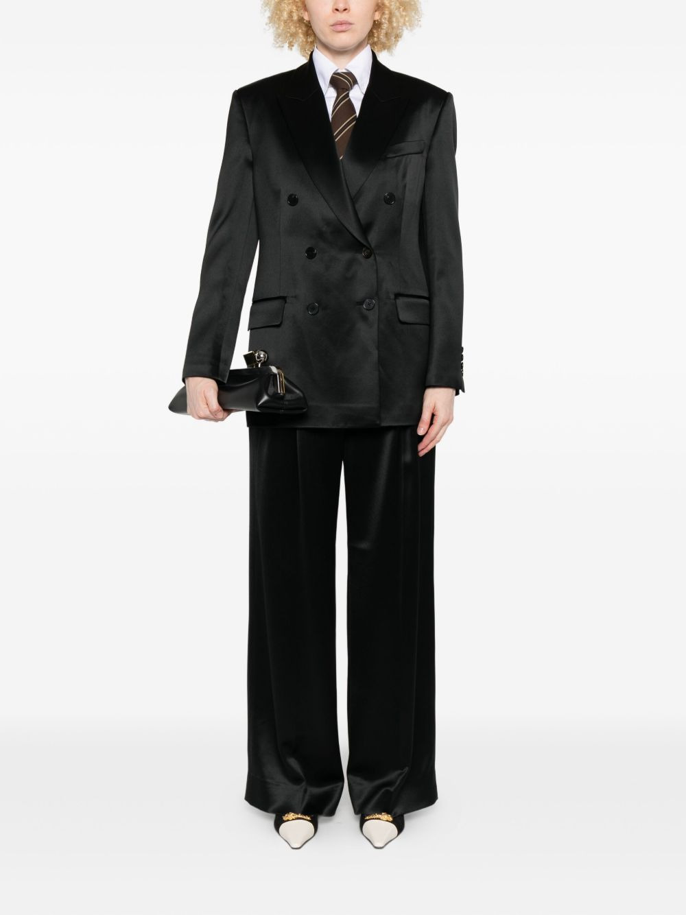 pleated silk trousers - 2