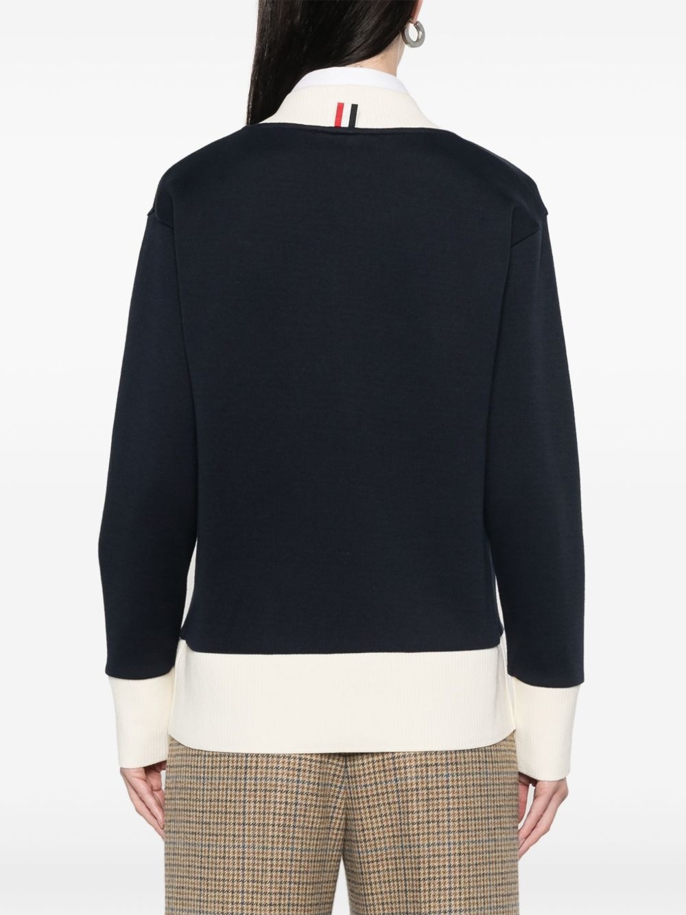 contrasting-trim V-neck cardigan - 4