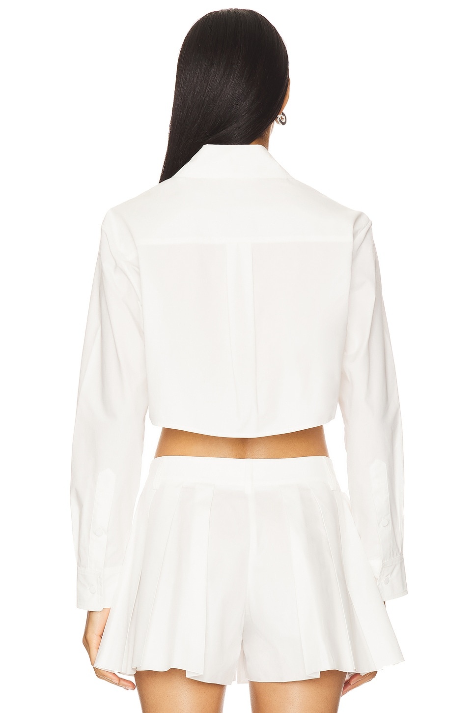 Crystal Rosette Poplin Cropped Shirt - 4