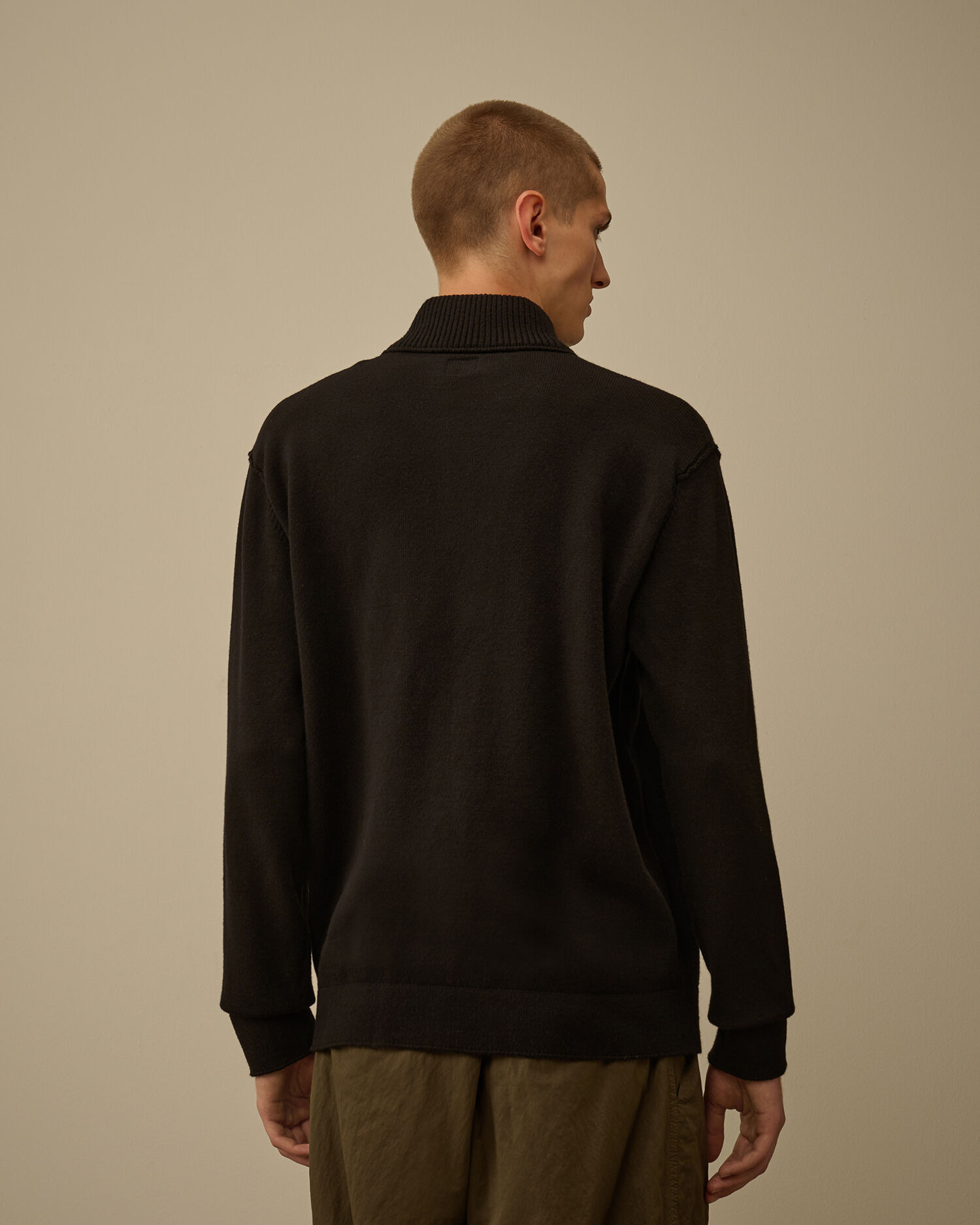 Soft Cotton Stretch Chest Pocket Half Zip Sweater - 4