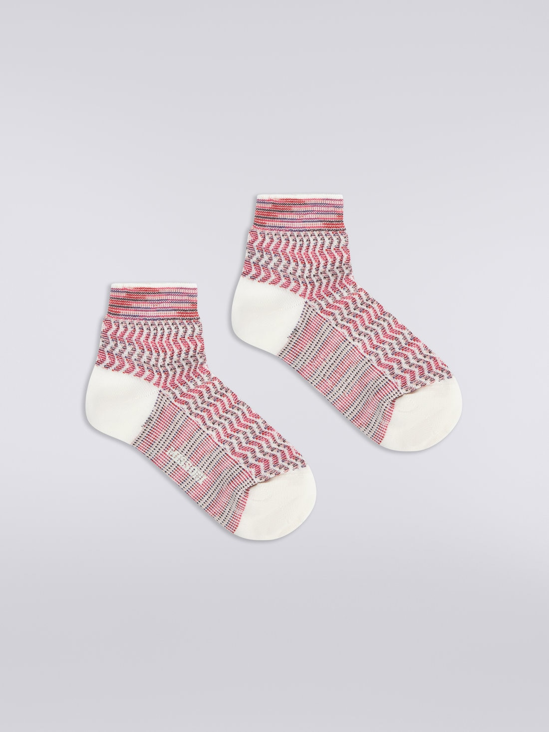Multi-worked short cotton and nylon socks - 1