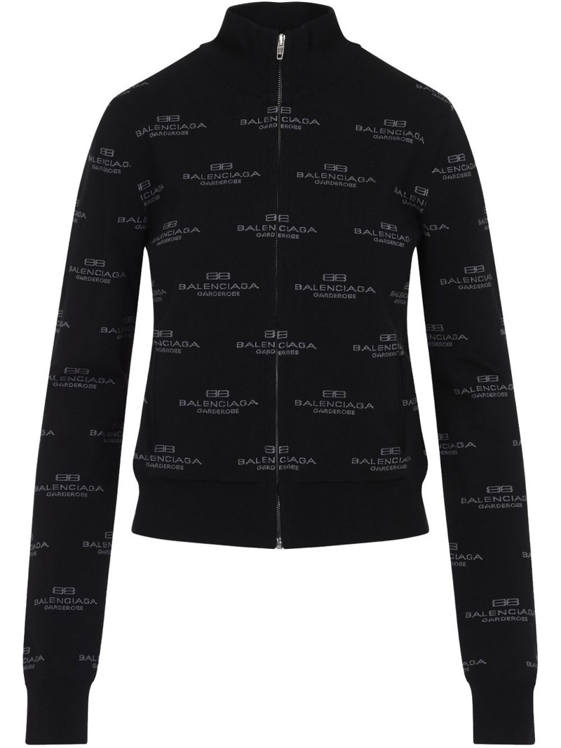 logo-jacquard cardigan 1