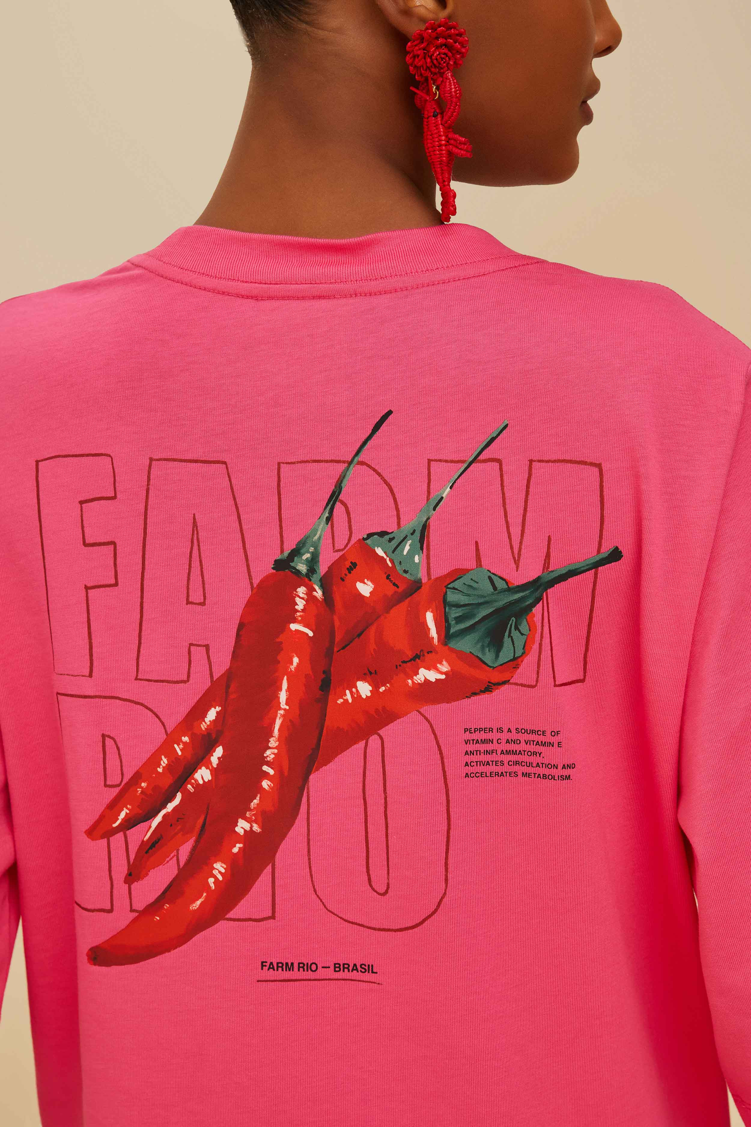Pink Spicy Pepper Organic Cotton T-Shirt - 4