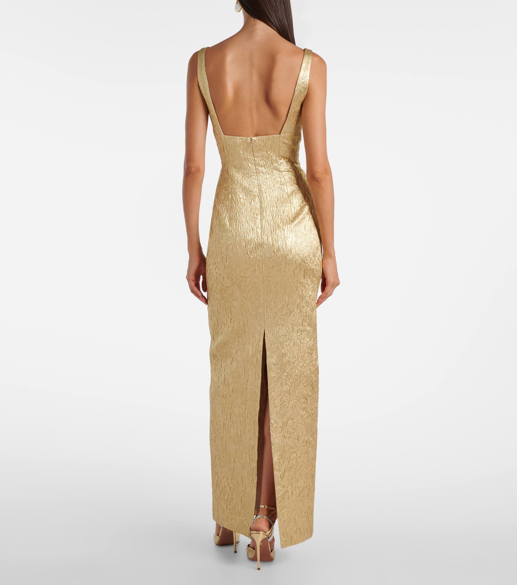 Micheline metallic cloque gown - 3