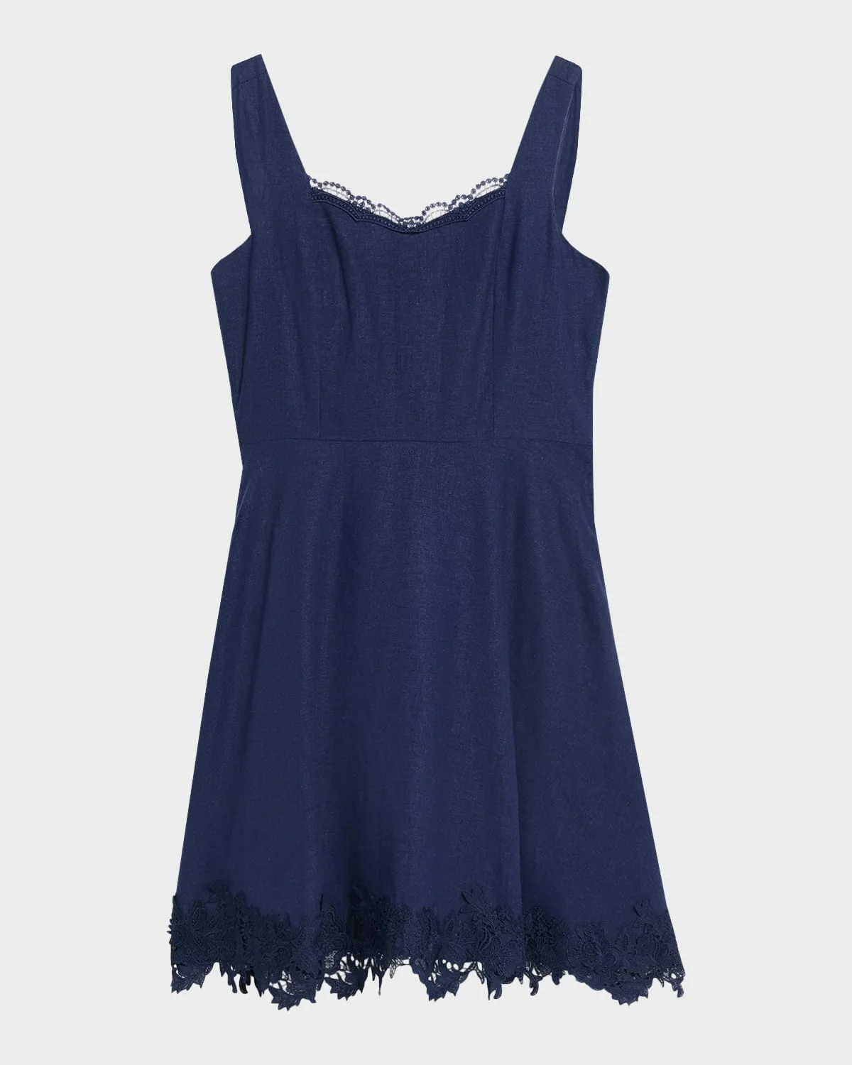Ive Lace-Trim Linen Mini Dress - 1