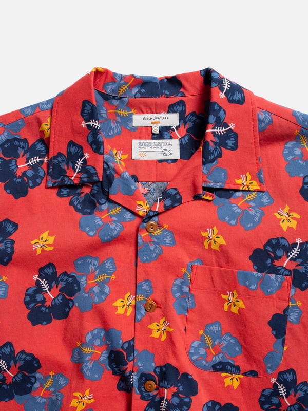 Arthur Flower Hawaii Shirt Red - 5