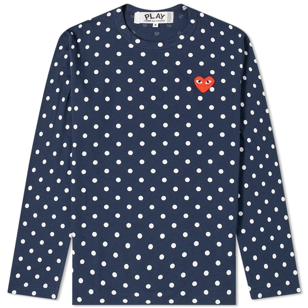 Comme des Garcons Play Long Sleeve Polka Dot Tee - 1