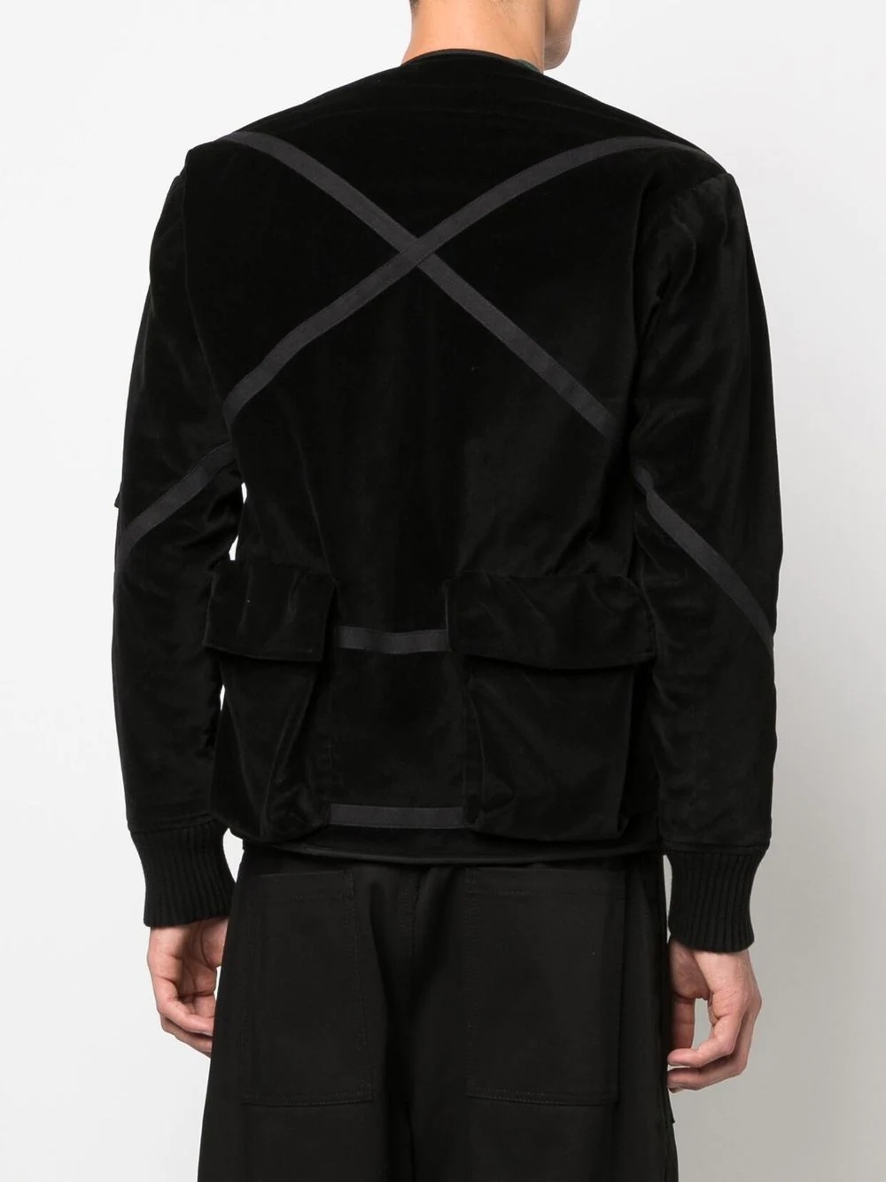 velvet patchwork jacket - 4