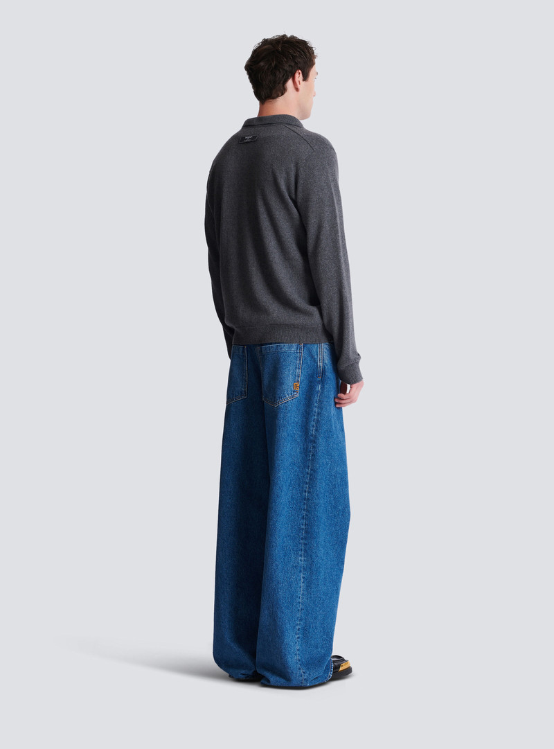 Long-sleeved polo shirt in eco-cashmere 4