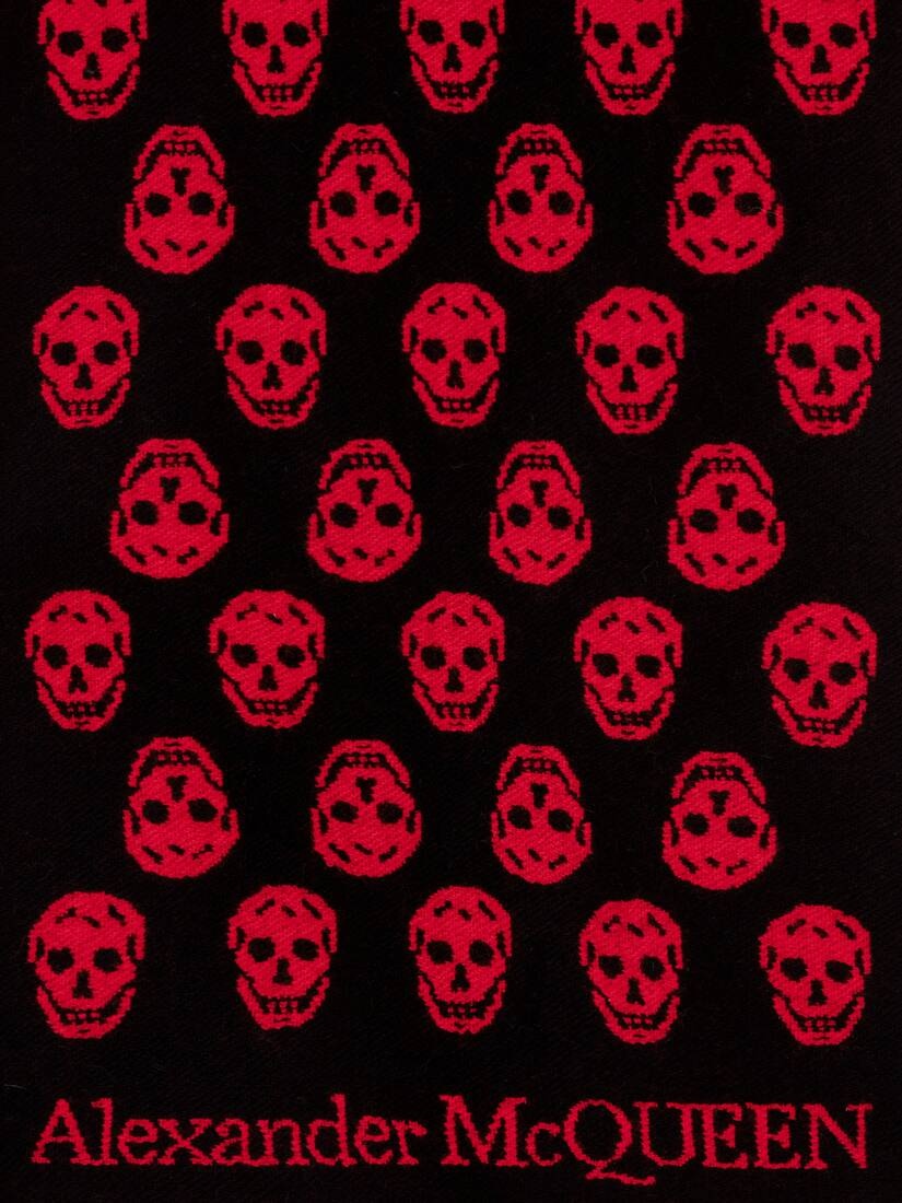 Reversible Skull Scarf in Black/red - 4