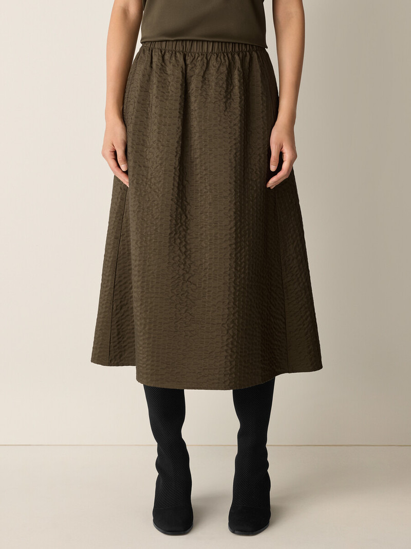 Quilted Silk A-Line Skirt 3